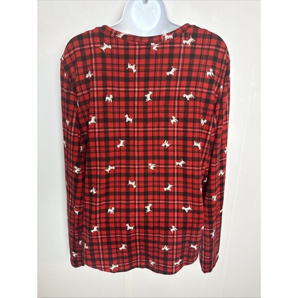 Lauren Ralph Lauren Womens Large Plaid Flannel Sleep Top Monogram Nightshirt‎ - Picture 6 of 9